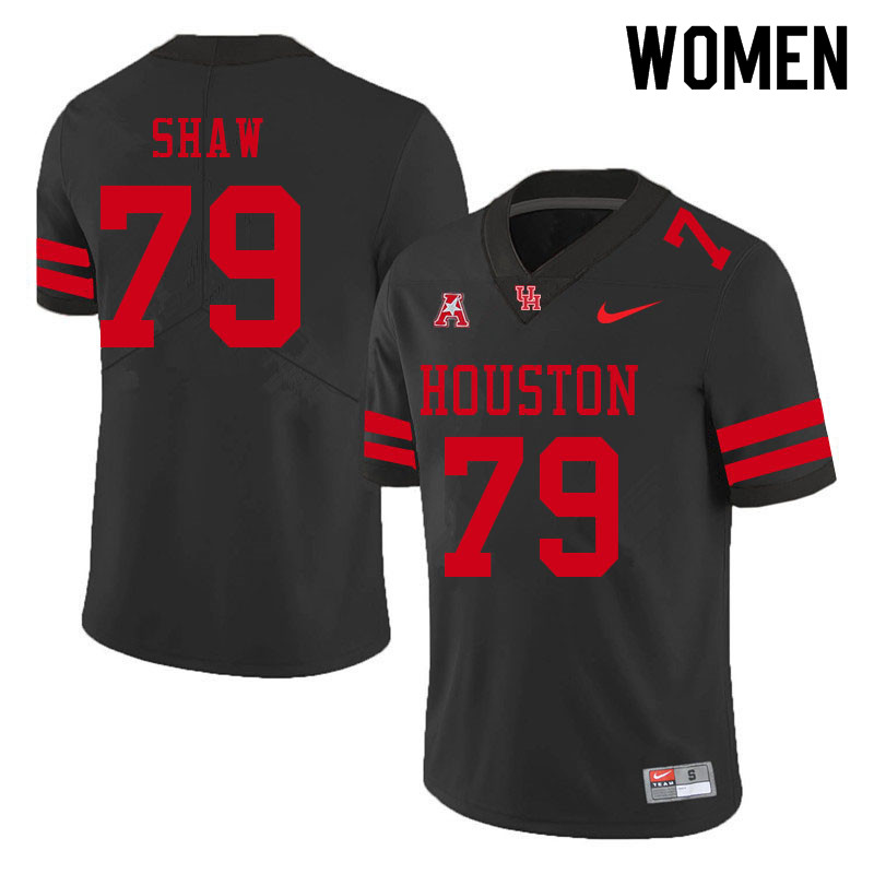Women #79 Tevin Shaw Houston Cougars College Football Jerseys Sale-Black - Click Image to Close